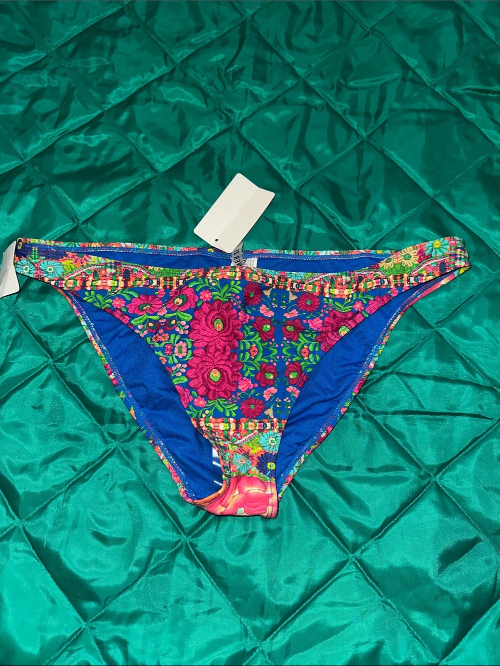 Forever 21 Floral Blue & Pink Bikini Bottoms
